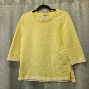 GAP‎ Yellow Textured Long Sleeve Top Sz M